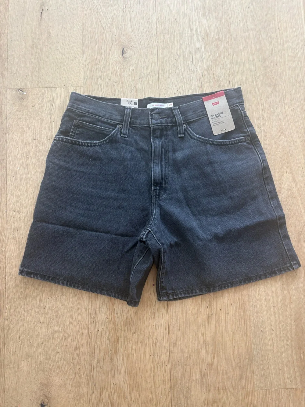 Levi's Black Washed Denim Jean Shorts